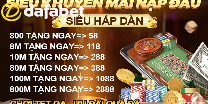 Khuyến Mãi Nạp Đầu Dafabet - Tận Hưởng Cá Cược Thả Ga 2 Các khuyến mãi nạp đầu tại Dafabet mới nhất 2024